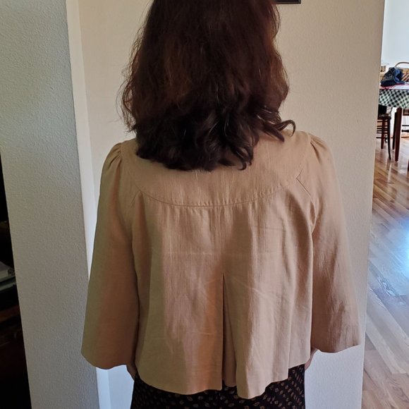 Apt. 9 Cropped Linen Jacket, Size 10 - Picture 6 of 8